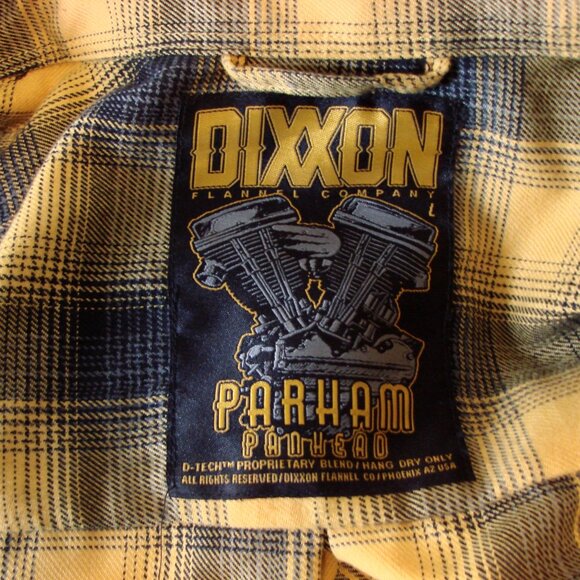 Dixxon Flannel Shirt Parham Panhead J&P Cycles Yellow Black Plaid NWOT NEW Large - Picture 5 of 16